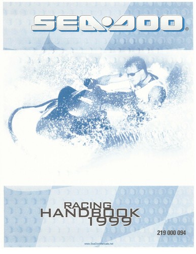 Sea doo racing manual - manual, handbook