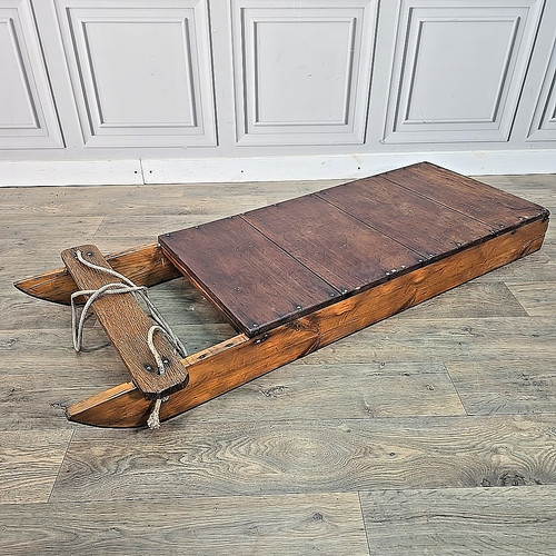 Antique wooden sledge sleigh - antique,