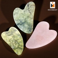 Gua Sha Jade Stone Natural Rose Quartz Face Body Massager Facial Scraper Therapy