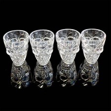 Skull Shot Glasses Halloween Skeleton 4Pcs Clear Tableware Party Decoration
