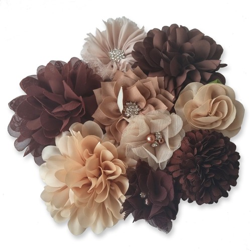 Brown fabric flowers craft - brown,