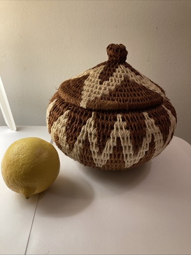 African woven lidded - african,