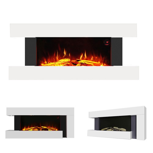 52inch fireplace white - white, black