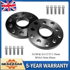 2x 15mm Alloy Hubcentric Wheel