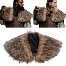 Medieval Faux Furs Mantle Shoulder Wrap Collar Warriour Cape Vikinges Shawl