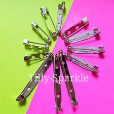 Brooch Backs Silver Tone 20mm 25mm 30mm 45mm bar pin badge broach finding