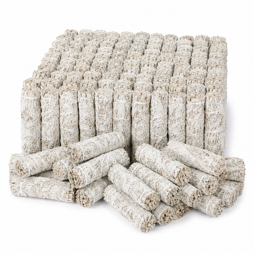 White sage smudge sticks - white, 4"