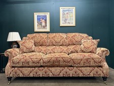 Parker Knoll Oakham 3 Seater Sofa In Balencia Antique red Fabric.