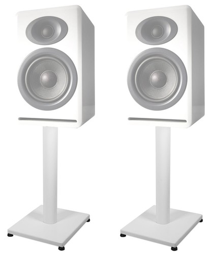Pair steel white stands - white,