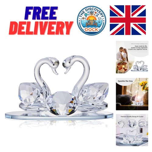 Elegant crystal swan couple - elegant,