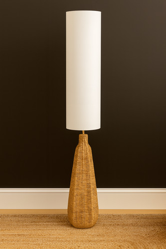 Rattan floor lamp - rattan,
