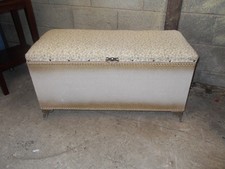 Vintage Lloyd Loom Style Large Ottoman Laundry  Storage Bedding Basket Box ,Seat