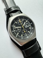 Tutima Federal Military Chronograph Automatic Watch Lemania 5100 Stainless, Rare