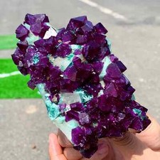 1.17LB Purple Potassium alum Octahedral Crystal Calcite Crystal