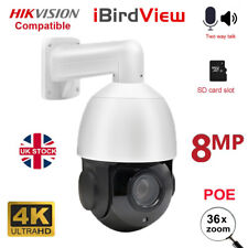 4K 8MP PTZ Hikvision Protocol 36x Zoom IP Camera CCTV PoE IR Outdoor 2Way Audio