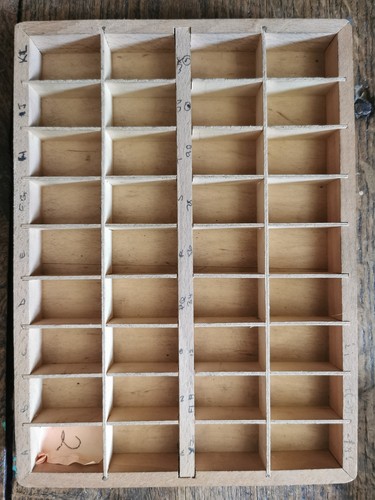 Vintage wooden printers letter - wooden,