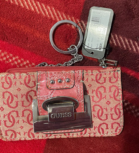 Guess pink canvas zip - guess,