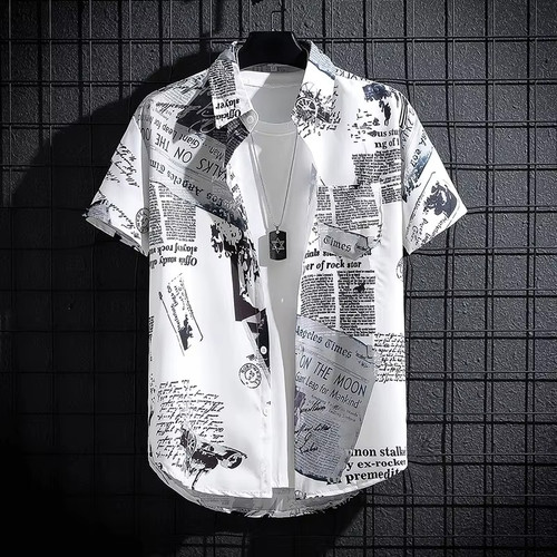 Men short sleeve hawaiian - short,