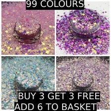 CHUNKY Festival Glitter Nails Face Eye Body Hair Tattoo Cosmetic Crafts Party UK
