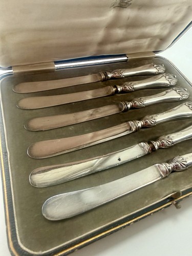 Set antique silver butter - set,
