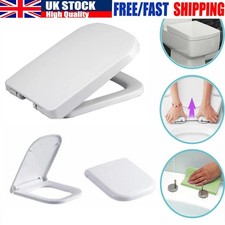 Luxury Square Toilet Seat Heavy Duty White Soft Close Top Quick Release Hinges🌹