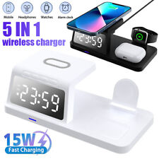 Wireless Charger Dock Charging Station with Alarm Clock For Apple Watch iPhone