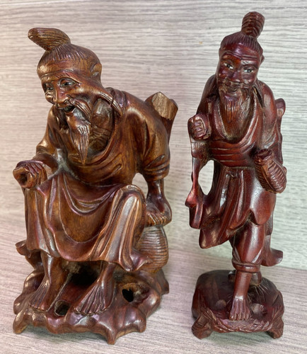 Chinese fishermen carved - 2x,