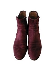 Aquazzura Fringe Beatle Flat Burgundy Boots UK6.5