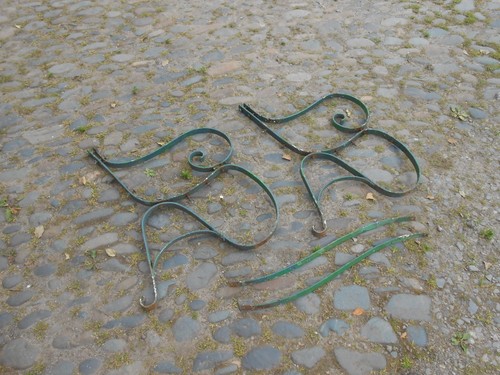 Pair vintage wrought iron - pair, of