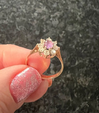 9CT GOLD VINTAGE AMETHYST &
