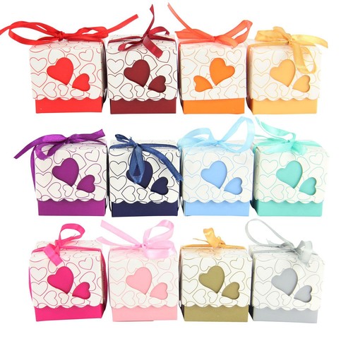 Heart cube favour boxes - cube, with