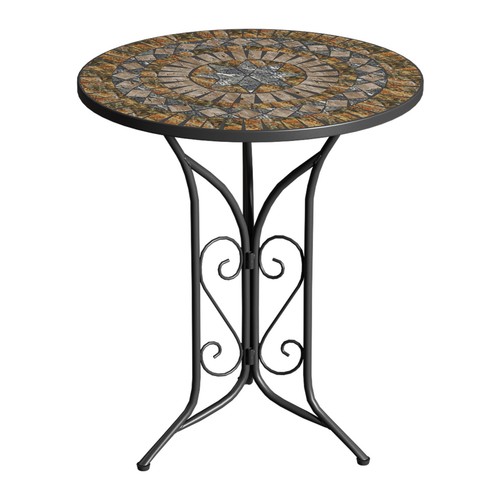 Iron ceramic round side coffee - iron/ceramic,