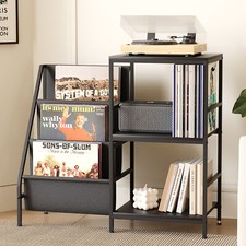 Smilesun Record Player Stand Vinyl Storage 3 Tier Turntable Stand for 200 Albums