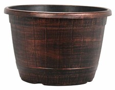Copper Wooden Barrel Plant Pot