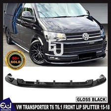 FOR VW TRANSPORTER T6 T6.1 GLOSS BLACK FRONT LIP SPLITTER SPOILER 2015-2018