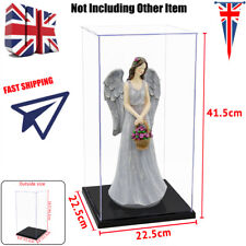 UK 41cm H Self-Install Acrylic Display Case Box Plastic Base Dustproof Figures