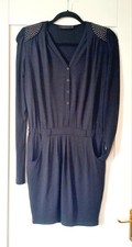 Twin Set Simona Barbieri Black Long Sleeve Jersey Dress, Small