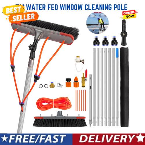 Water fed solar panel brush - fed,