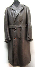 VINTAGE WW2 LEATHER BARNSTORMER TRENCH COAT JACKET SIZE UKM, 3.4KG