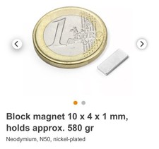 10 x 4 x 1 mm Neodymium Block