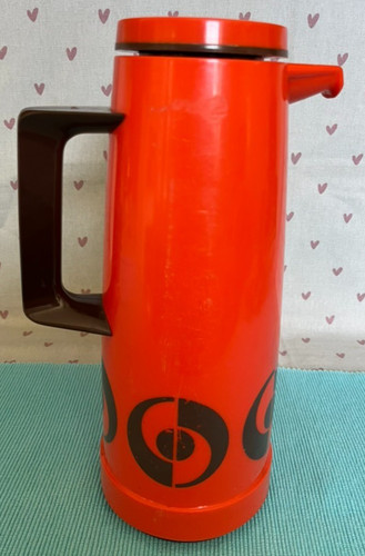 Vintage theos red brown flask - red,
