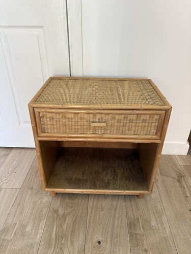 Vintage rattan wicker bedside - vintage,