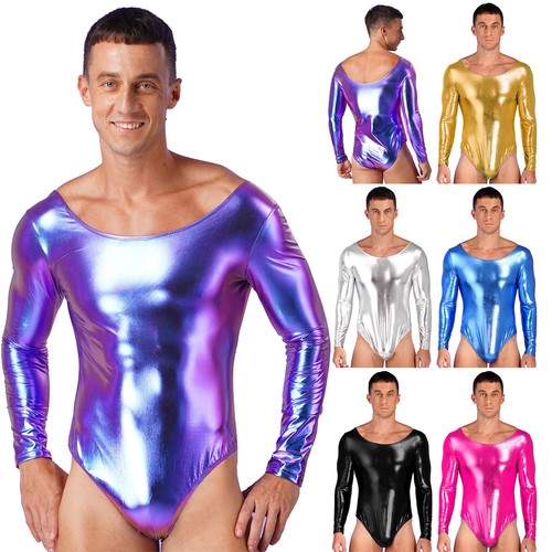 Mens wet look leather long - uk,