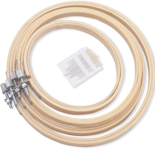 4pcs sizes round bamboo - 4pcs,