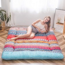 King Japanese Floor Mattress Foldable Sleeping Futon Roll Up Thick Bed Pad