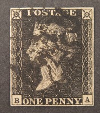 QV 1840 1d Black (BA) Plate 11