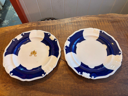 Pair antique davenport plates - davenport,