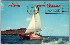 Vintage Postcard Catamaran
