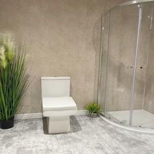 Concrete beige shower wall - ,