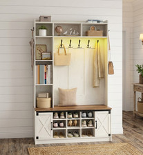 Hall Tree Coat Rack Shoe Bench